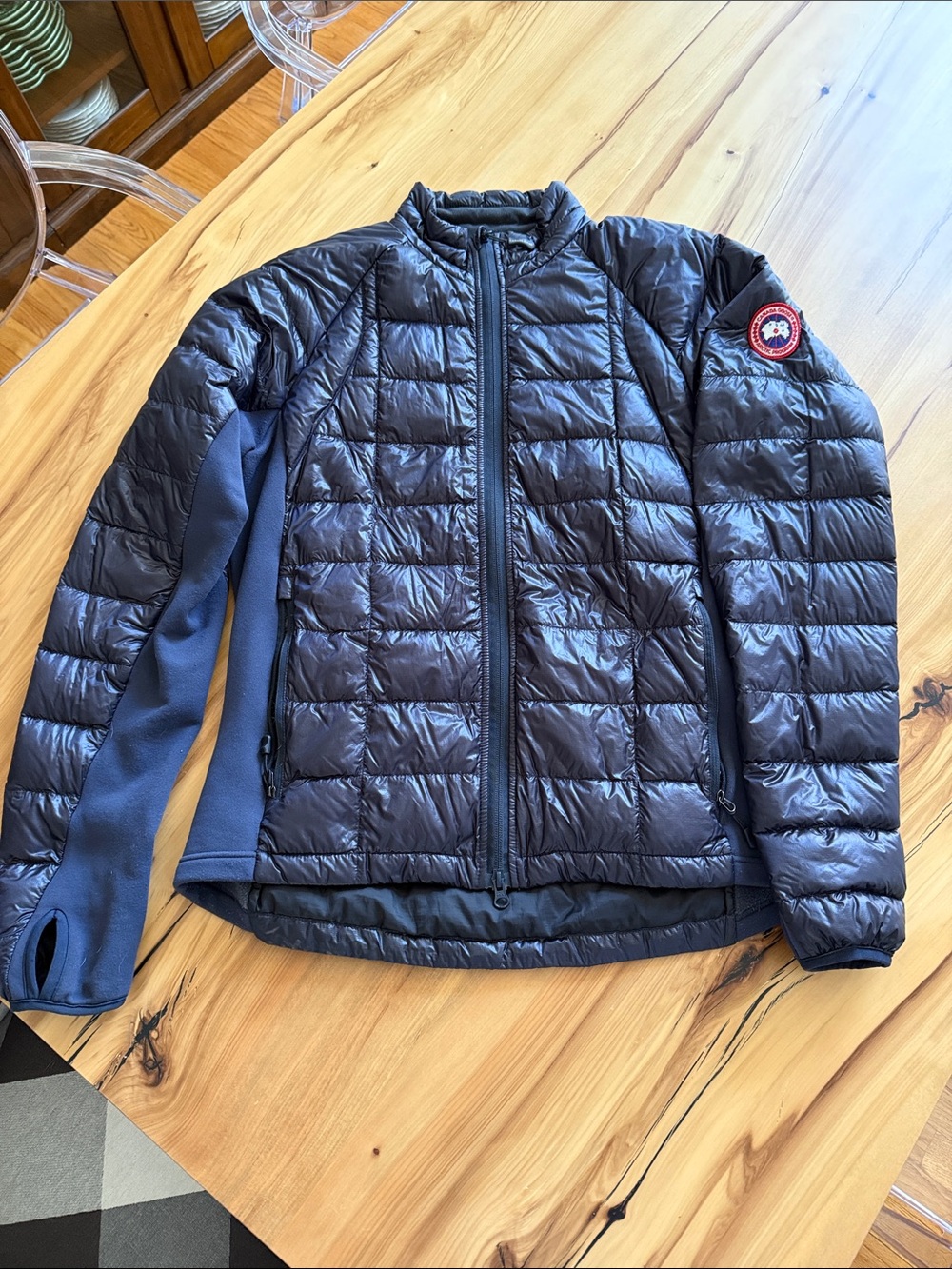 Canada Goose Navy Quilted Hybrid Puffer Jacket